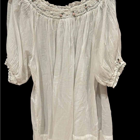 FREE PEOPLE x REVOLVE Atlas Rose Mini Dress Optic White Sheer embroidered M NEW - Picture 3 of 5